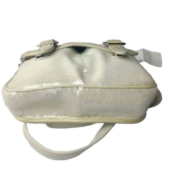 Coach Poppy Sequined Mini Field Bag #16315 Opal White Crossbody Bag Small - Picture 6 of 10